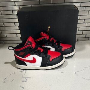 Jordan Kids Black, Red, and White Sneakers